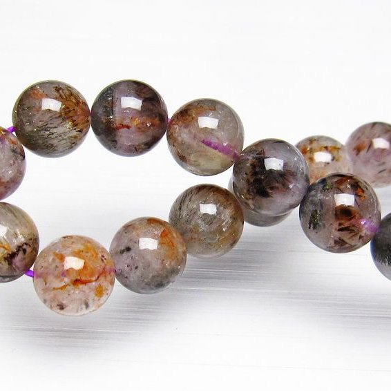 カコクセナイト インクォーツ ブレスレット 10mm [T800-1222]