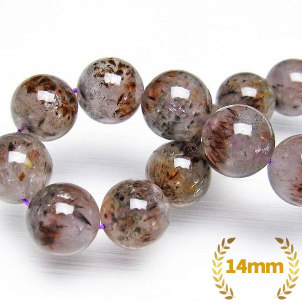 カコクセナイト インクォーツ ブレスレット 14mm [T800-1227]