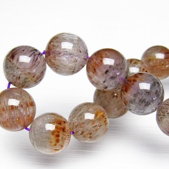 カコクセナイト インクォーツ ブレスレット 14mm [T800-1228]