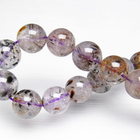 カコクセナイト インクォーツ ブレスレット 12mm [T800-1229]