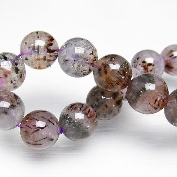 カコクセナイト インクォーツ ブレスレット 13mm [T800-1231]