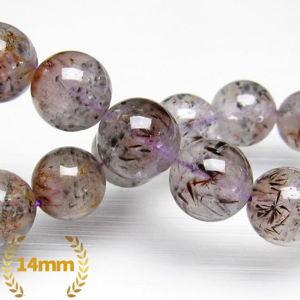 カコクセナイト インクォーツ ブレスレット 14mm [T800-1233]