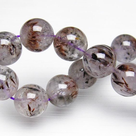 カコクセナイト インクォーツ ブレスレット 14mm [T800-1234]