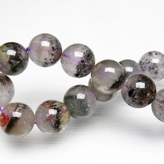 カコクセナイト インクォーツ ブレスレット 13mm [T800-1239]