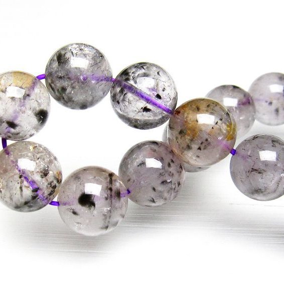 カコクセナイト インクォーツ ブレスレット 14mm [T800-1242]