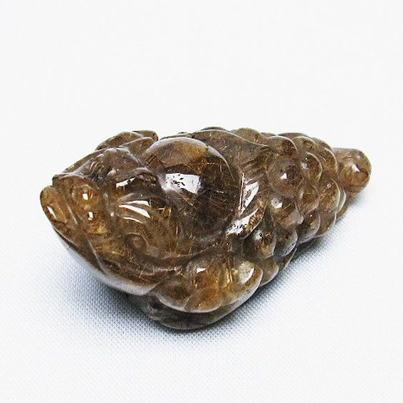 ルチルクォーツ（金針ルチル水晶） 金蟾  置物[T801-446]