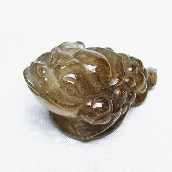 ルチルクォーツ（金針ルチル水晶） 金蟾  置物[T801-451]