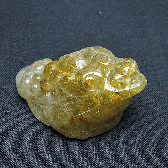 ゴールドタイチンルチル金蟾 置物 [t801-661]