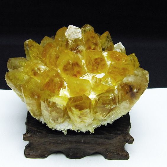 黄水晶 イエロークォーツ クラスター  [t802-4539]