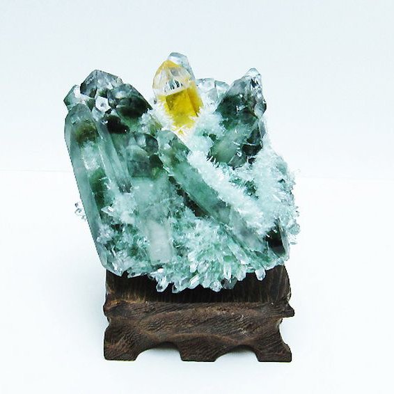 緑水晶 グリーンクォーツ クラスター[T802-5561]