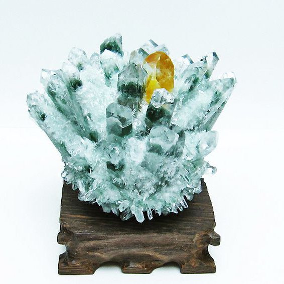 緑水晶 グリーンクォーツ クラスター [t802-5585]