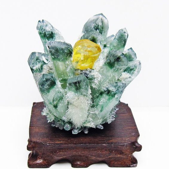 緑水晶 グリーンクォーツ クラスター[T802-5807]