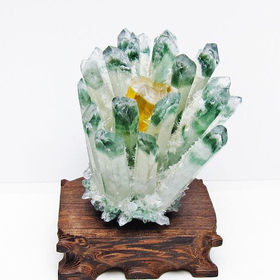 緑水晶 グリーンクォーツ クラスター[T802-5874]