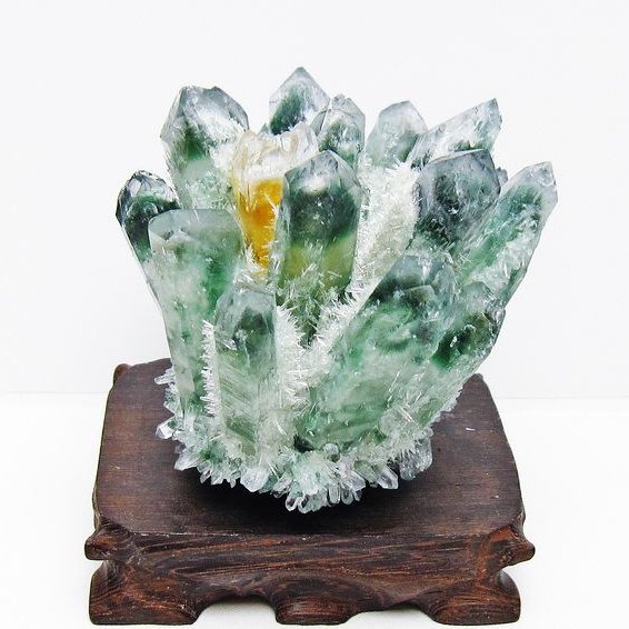 緑水晶 グリーンクォーツ クラスター[T802-5894]