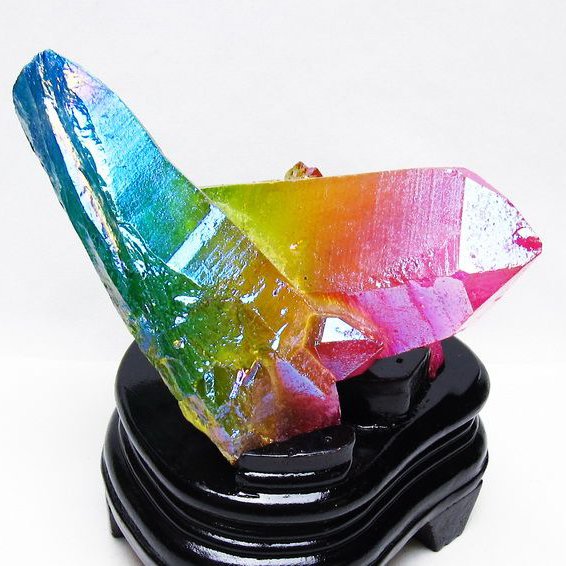 オーラ水晶 オーラクリスタル クラスター (レインボー)[T802-6184]