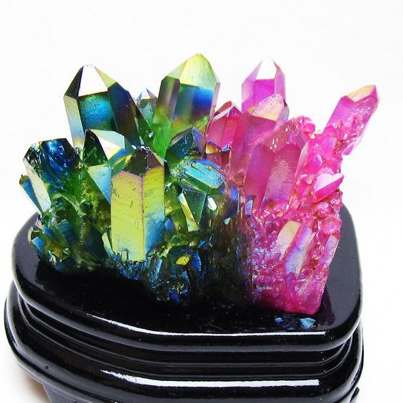 オーラ水晶 オーラクリスタル クラスター (レインボー) [t802-6229]