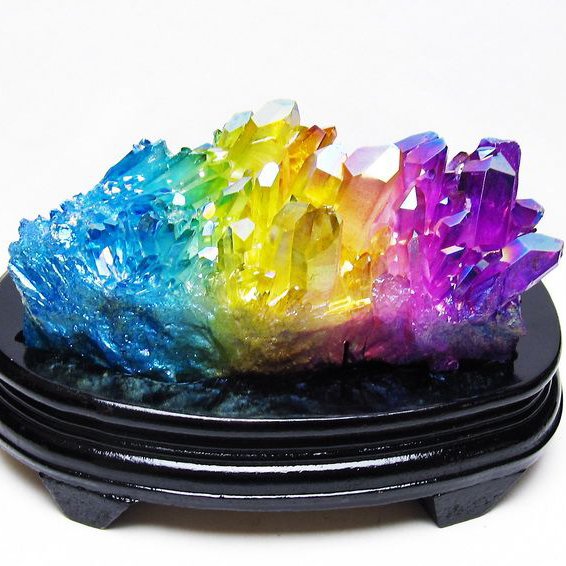 1.5Kg オーラ水晶 オーラクリスタル クラスター (レインボー)[T802-6236]
