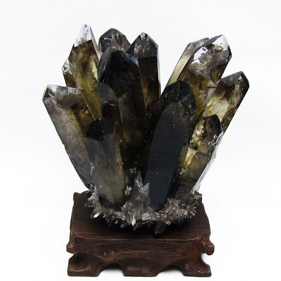 黒水晶 ブラッククォーツ クラスター [t802-6246]