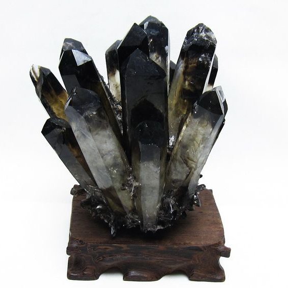 黒水晶 ブラッククォーツ クラスター [t802-6267]