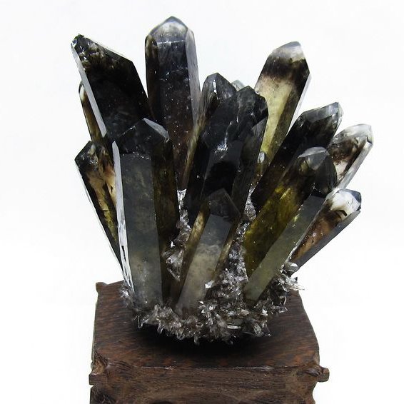 黒水晶 ブラッククォーツ クラスター [t802-6273]