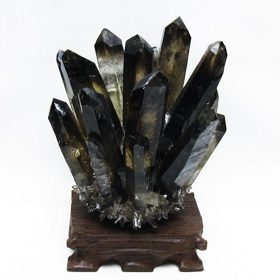 黒水晶 ブラッククォーツ クラスター [t802-6287]