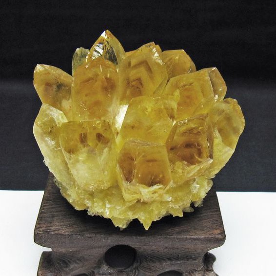 黄水晶 イエロークォーツ クラスター  [t802-6341]
