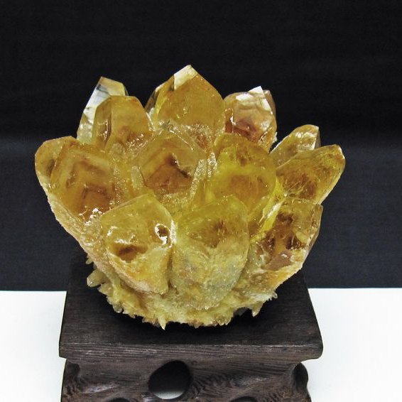 黄水晶 イエロークォーツ クラスター  [t802-6358]