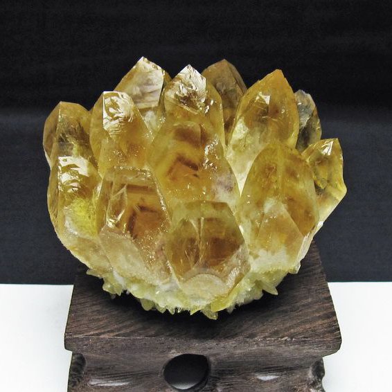 黄水晶 イエロークォーツ クラスター  [t802-6374]