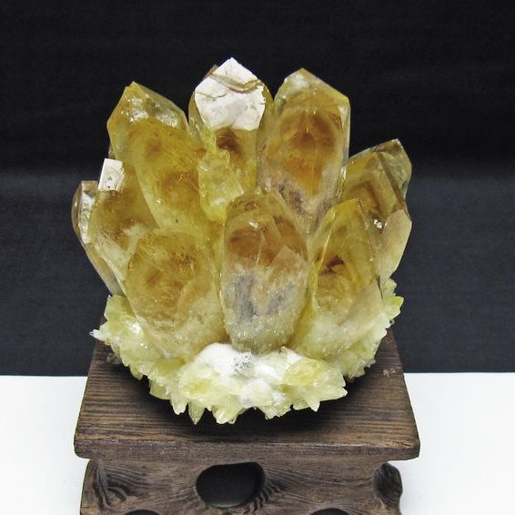 黄水晶 イエロークォーツ クラスター  [t802-6383]