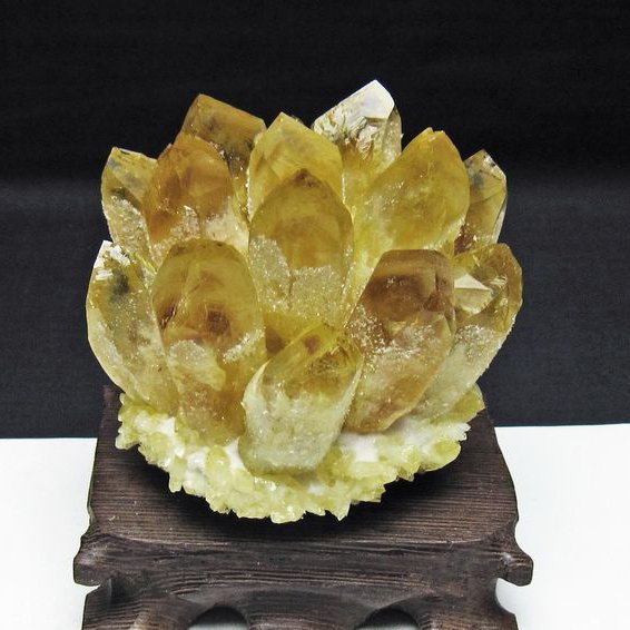 黄水晶 イエロークォーツ クラスター  [t802-6384]