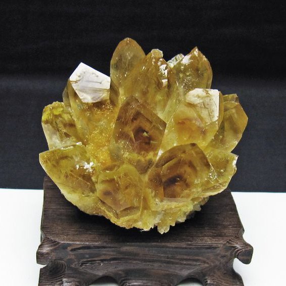 黄水晶 イエロークォーツ クラスター  [t802-6386]