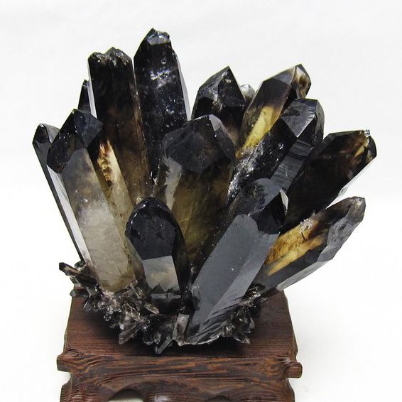 黒水晶 ブラッククォーツ クラスター [t802-6544]