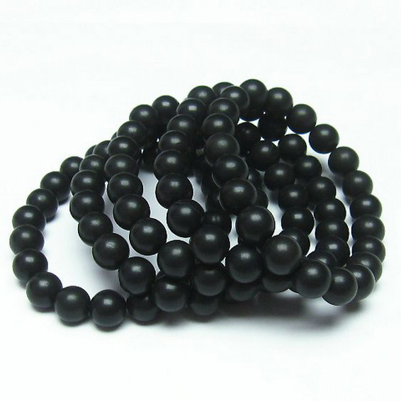 北海道上ノ国町産 ブラックシリカブレスレット9.5mm