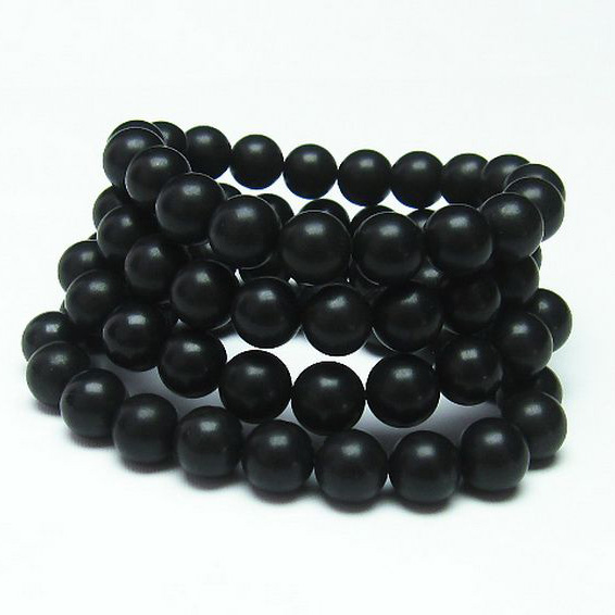北海道上ノ国町産 ブラックシリカブレスレット10.5mm