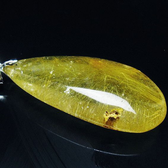 金針ルチル水晶 ペンダント [T86-6764]
