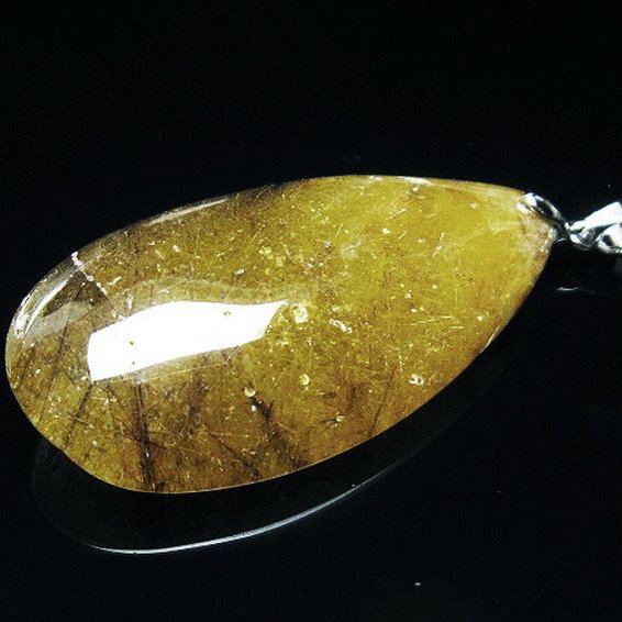 金針ルチル水晶 ペンダント [T86-7008]