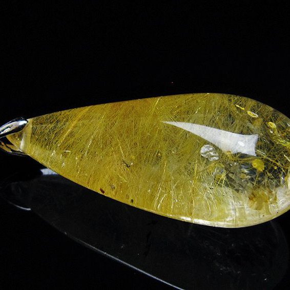 金針ルチル水晶 ペンダント [T86-7137]