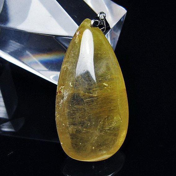 金針ルチル水晶 ペンダント [t86-7155]