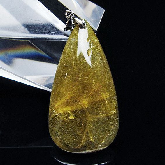 ゴールドタイチンルチル ペンダント [T86-7170]