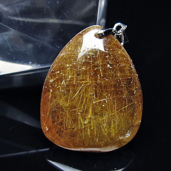 金針ルチル水晶 ペンダント [T86-7178]