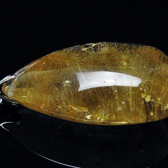 金針ルチル水晶 ペンダント [T86-7187]