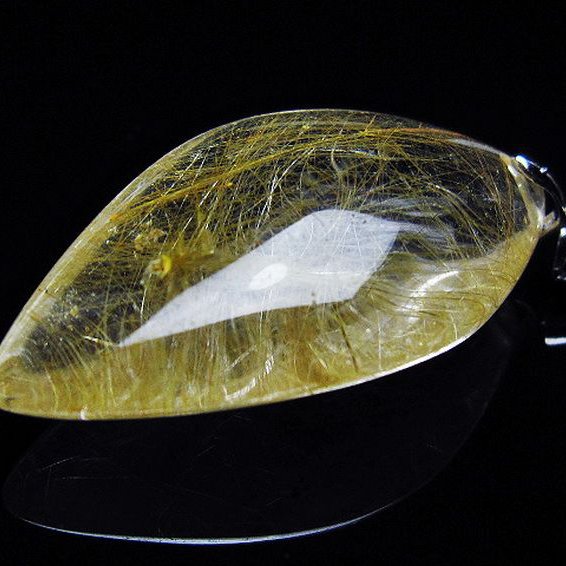 金針ルチル水晶 ペンダント [T86-7189]