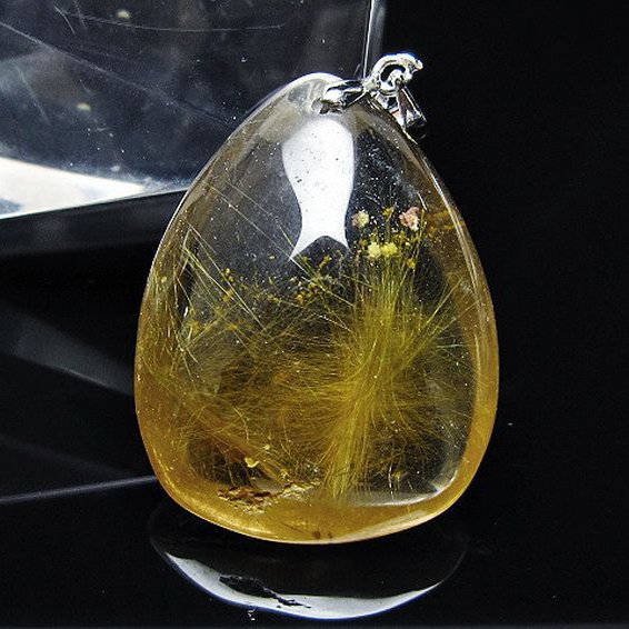 ゴールドタイチンルチル ペンダント [T86-7203]