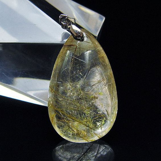 金針ルチル水晶 ペンダント [t86-7457]