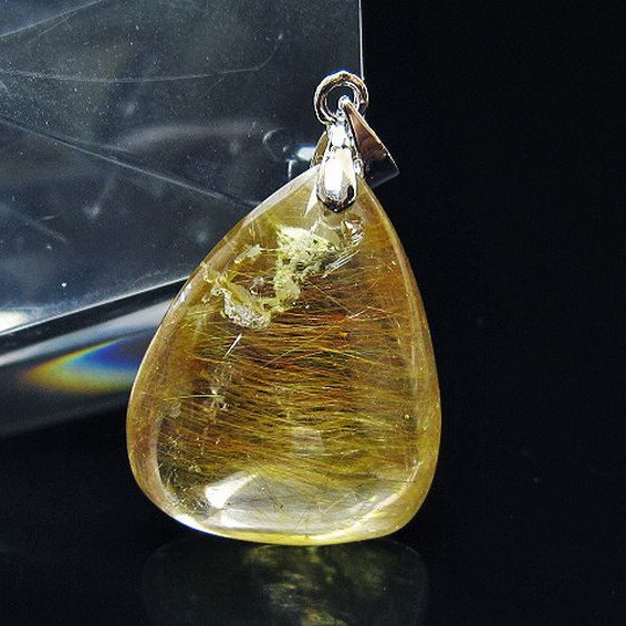 金針ルチル水晶 ペンダント [t86-7466]