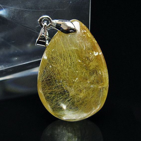 金針ルチル水晶 ペンダント [T86-7499]