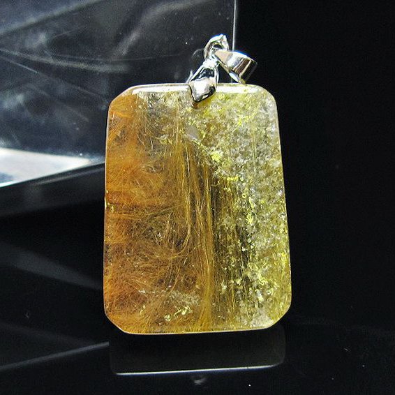 金針ルチル水晶 ペンダント [T86-7521]