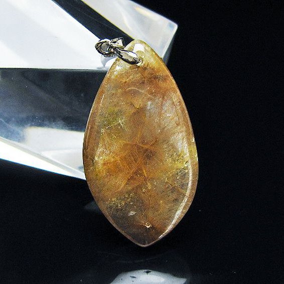 金針ルチル水晶 ペンダント [T86-7533]