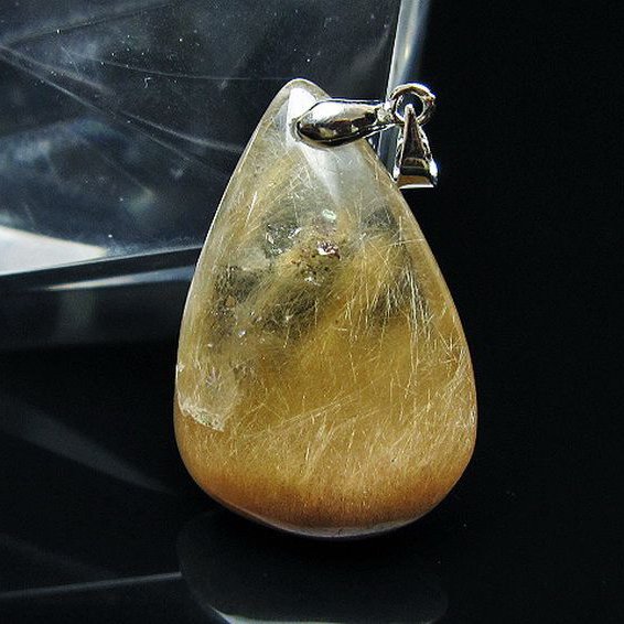 放射金針ルチル水晶 ペンダント [T86-7539]