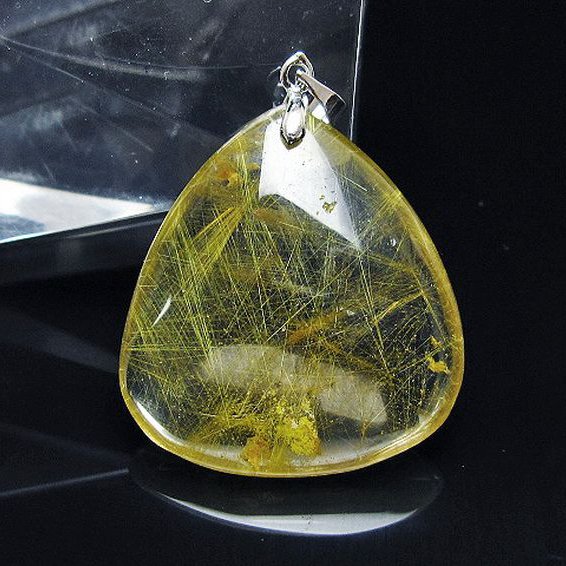 金針ルチル水晶 ペンダント [T86-7541]